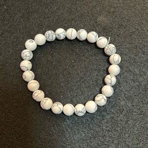Hand crafted white howlite bracelet - FREE gift with purchase!